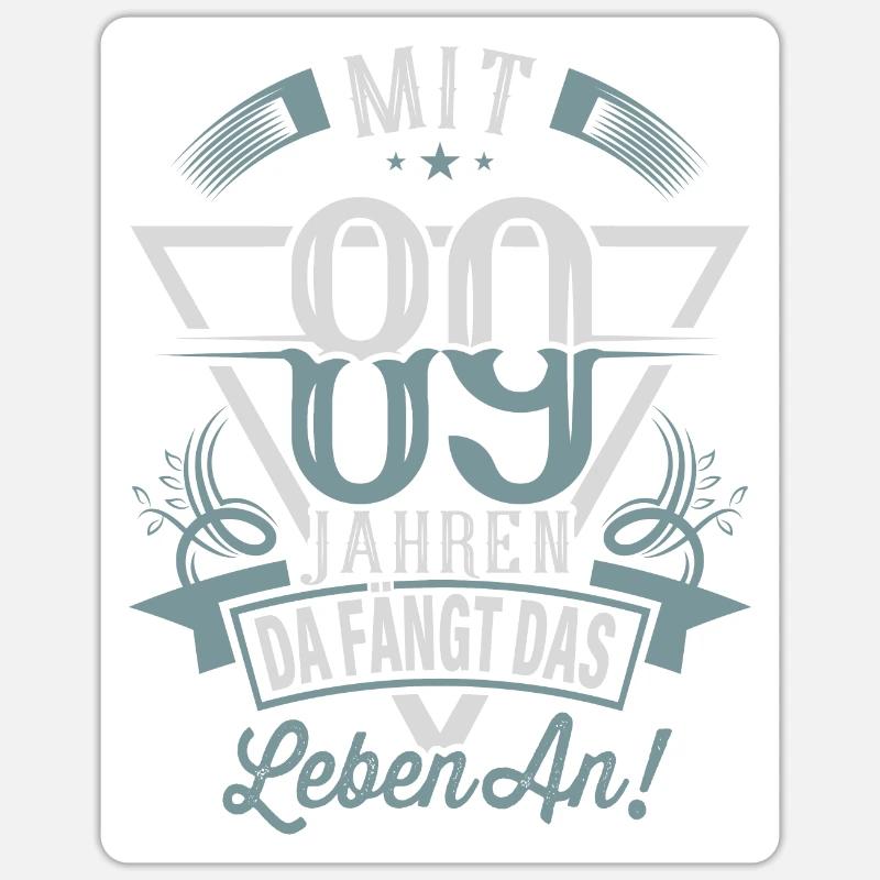 89. Geburtstag Da Fängt Das Leben An - Sticker Größe S (10 x 10 cm) - Mattweiß