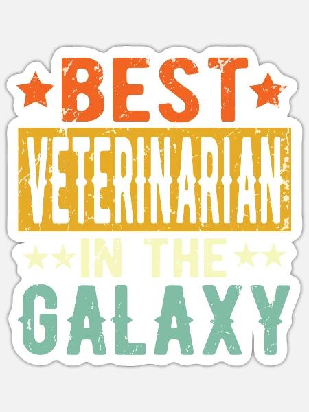 Best Tierarzt ever Tierarzt Geschenk - Sticker Größe S (10 x 10 cm) - Mattweiß