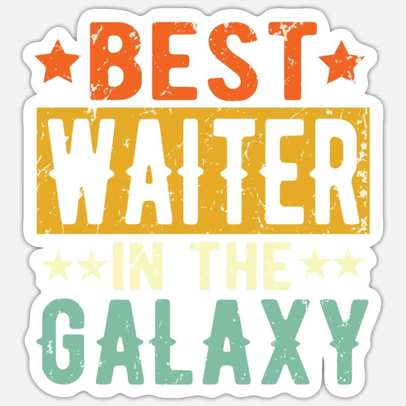 Best Kellner ever Kellner Geschenk - Sticker Größe S (10 x 10 cm) - Mattweiß
