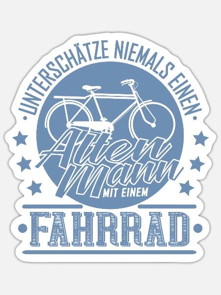 Unterschätze nie einen alten Mann mit einem - Sticker Größe S (10 x 10 cm) - Mattweiß