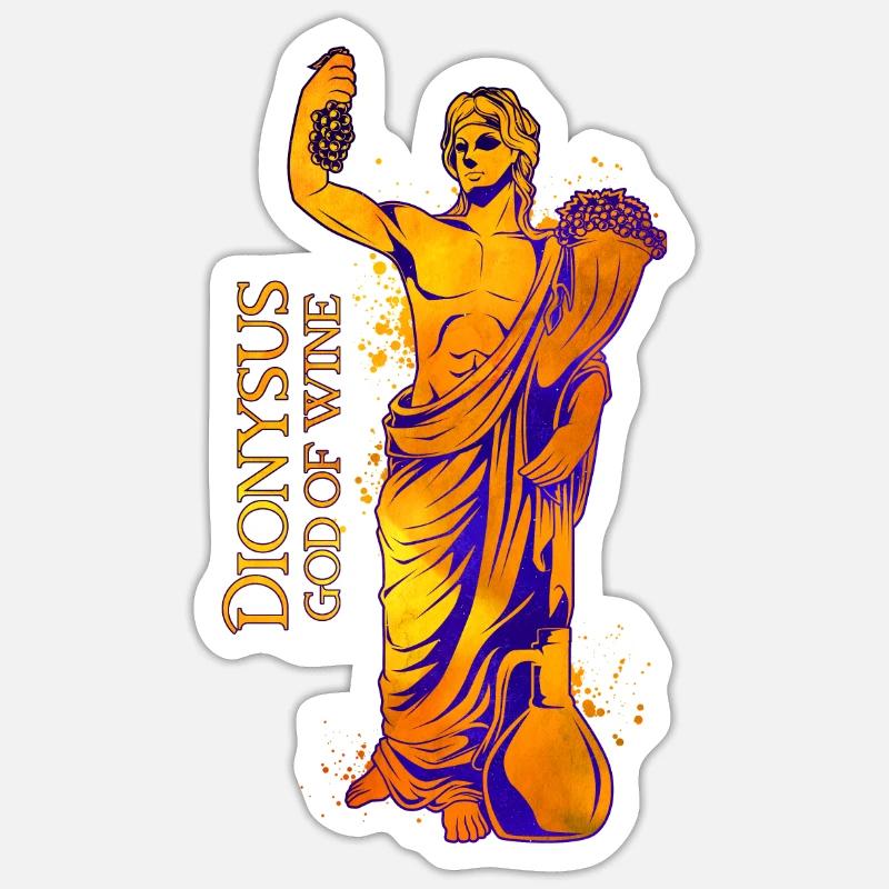 Dieu du vin - Dionysos - Sticker taille S (10 x 10 cm) - blanc mat