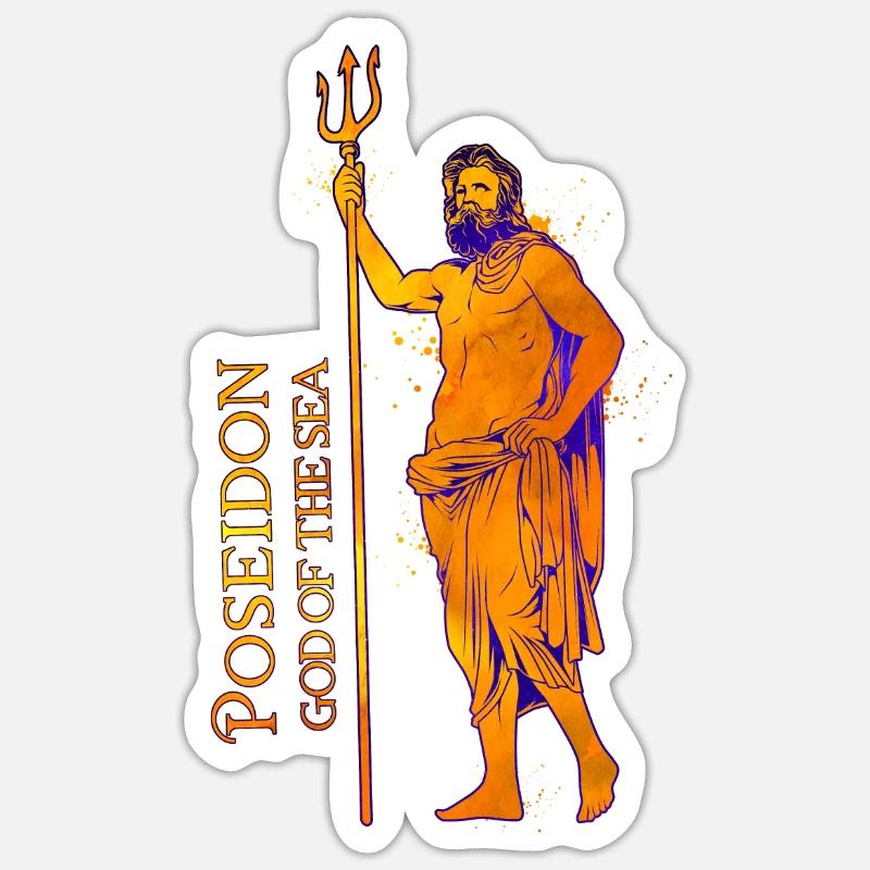 Dieu de la mer - Poséidon Sticker taille S (10 x 10 cm)