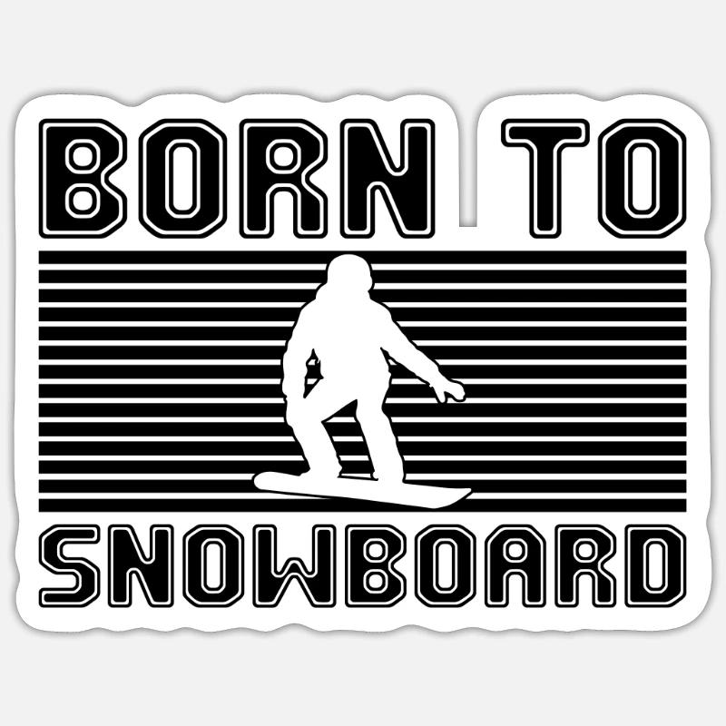 Snowboard - Sticker taille S (10 x 10 cm) - blanc mat