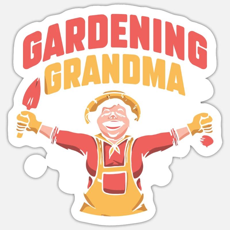 Gartenarbeit Oma Großmutter Garten Gärtnerin Sticker Größe S (10 x 10 cm)
