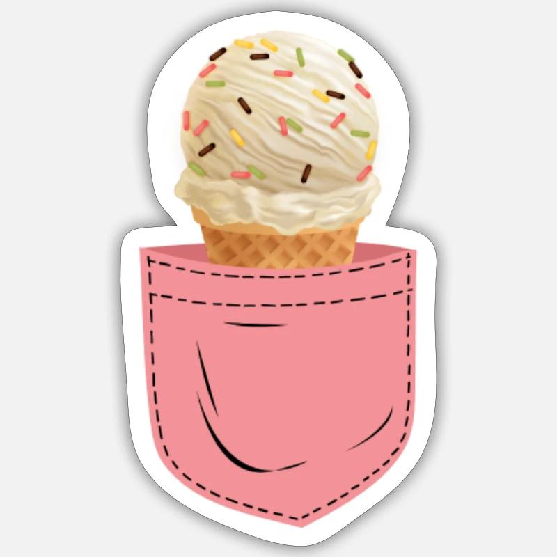 Ice Cream Pocket Cone - Sticker size S (10 x 10 cm) - white matte