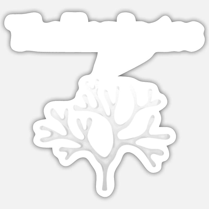 Thallophytes - Sticker taille S (10 x 10 cm) - blanc mat