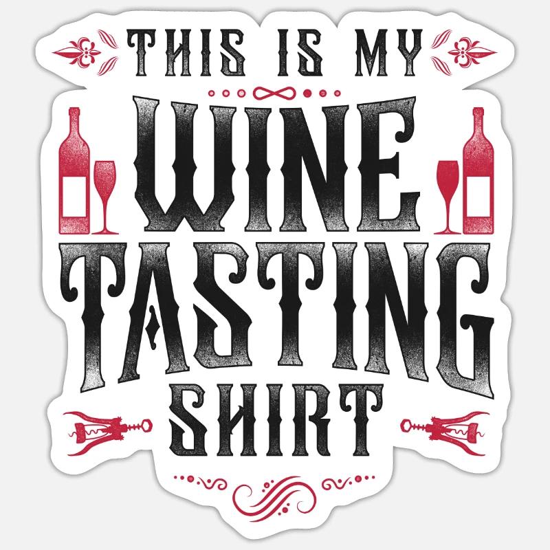 Sommelier Wine Drinking Tasting - Sticker Größe S (10 x 10 cm) - Mattweiß