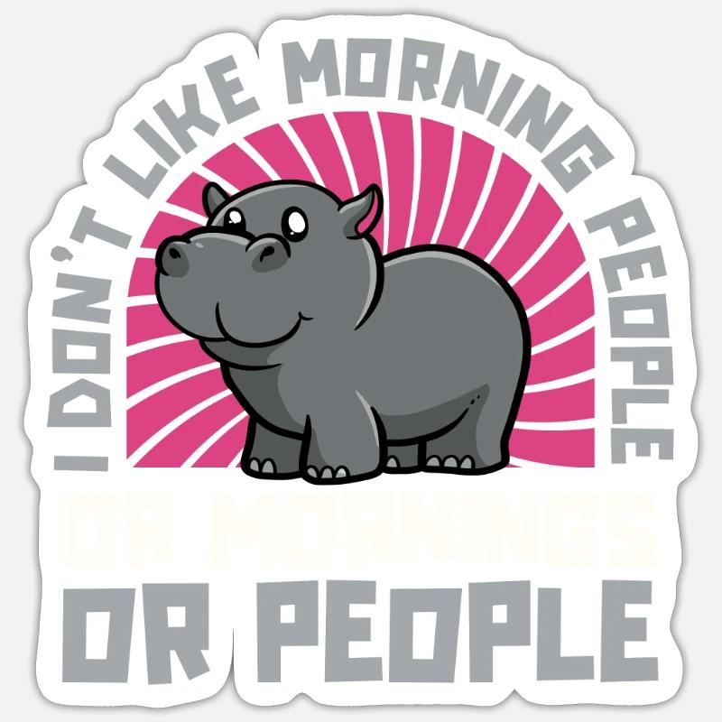 Nilpferd Hippo Flusspferd - Sticker size S (10 x 10 cm) - white matte