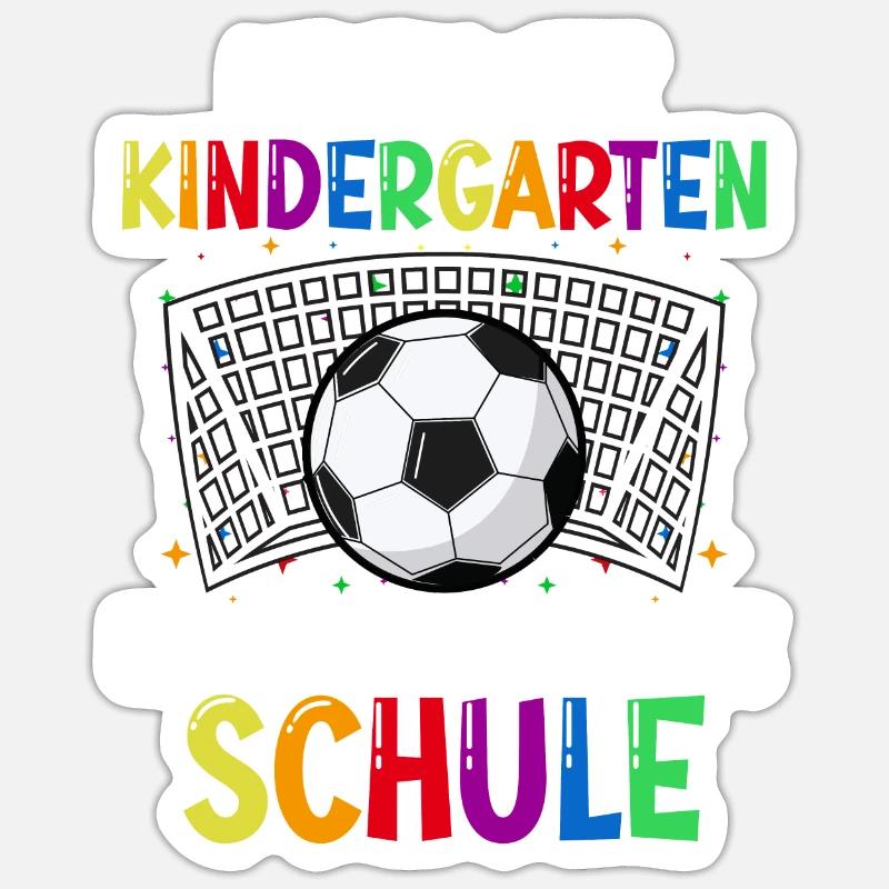 Schulkind Einschulung Fußball Schulstart Schule - Sticker Größe S (10 x 10 cm) - Mattweiß