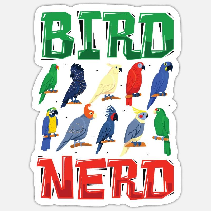 Observation des oiseaux Nerd Sticker taille S (10 x 10 cm)