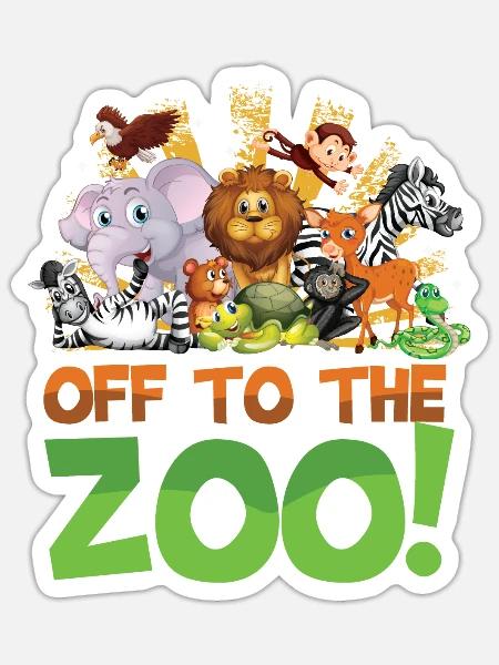 Auf zum Zoo - Sticker Größe S (10 x 10 cm) - Mattweiß