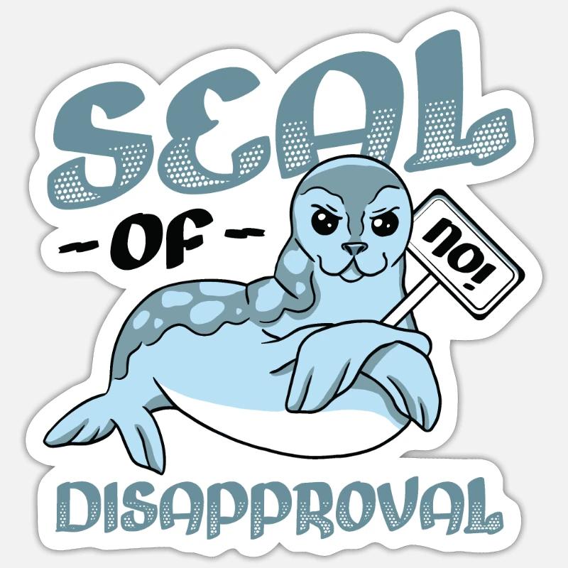 Sceau de rejet dire non. - Sticker taille S (10 x 10 cm) - blanc mat