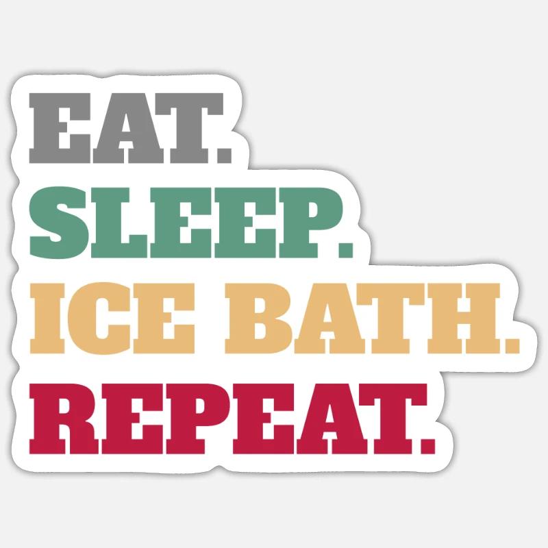 Bain de glace - Sticker taille S (10 x 10 cm) - blanc mat