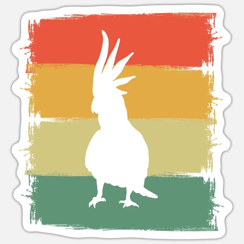 Cacatoès - Sticker taille S (10 x 10 cm) - blanc mat