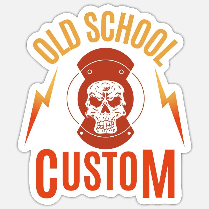 old school custom Sticker taille S (10 x 10 cm)