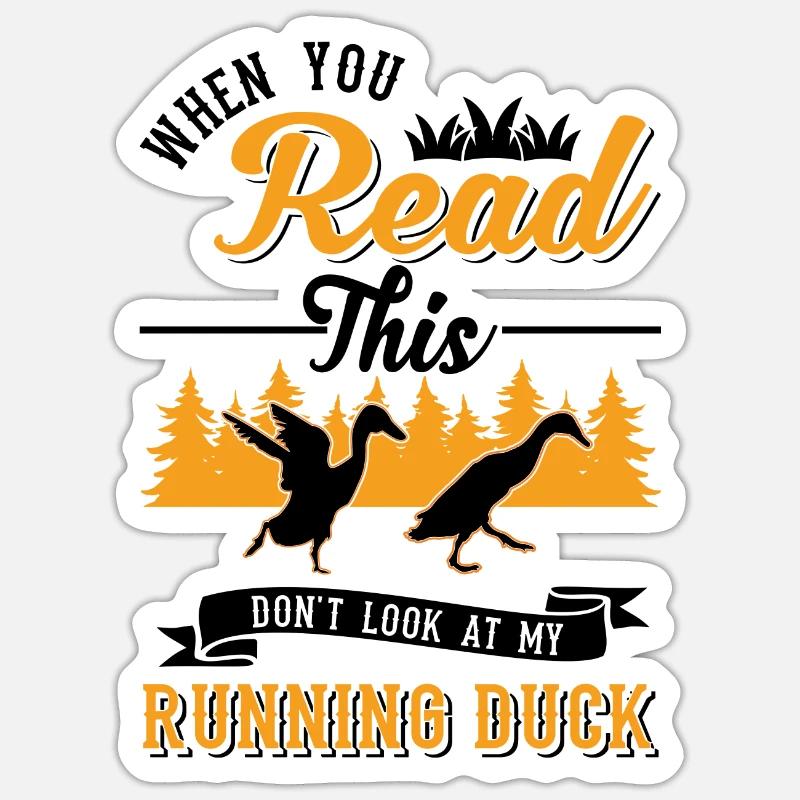 Indian Running Gift Running Duck - Sticker taille S (10 x 10 cm) - blanc mat