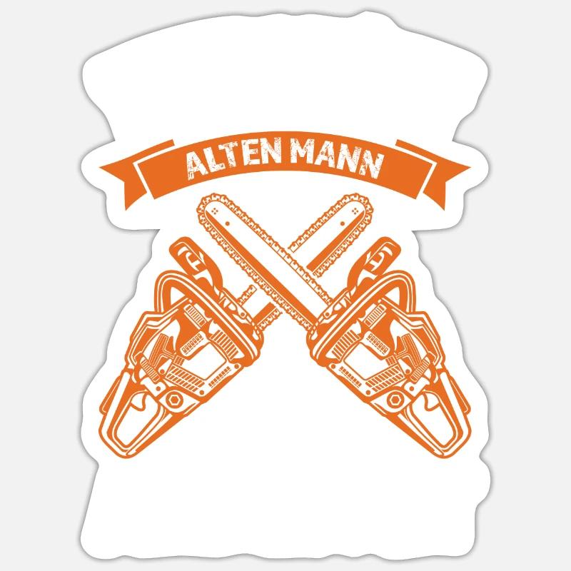 Holzfäller Förster Baumpfleger Geschenk - Sticker Größe S (10 x 10 cm) - Mattweiß