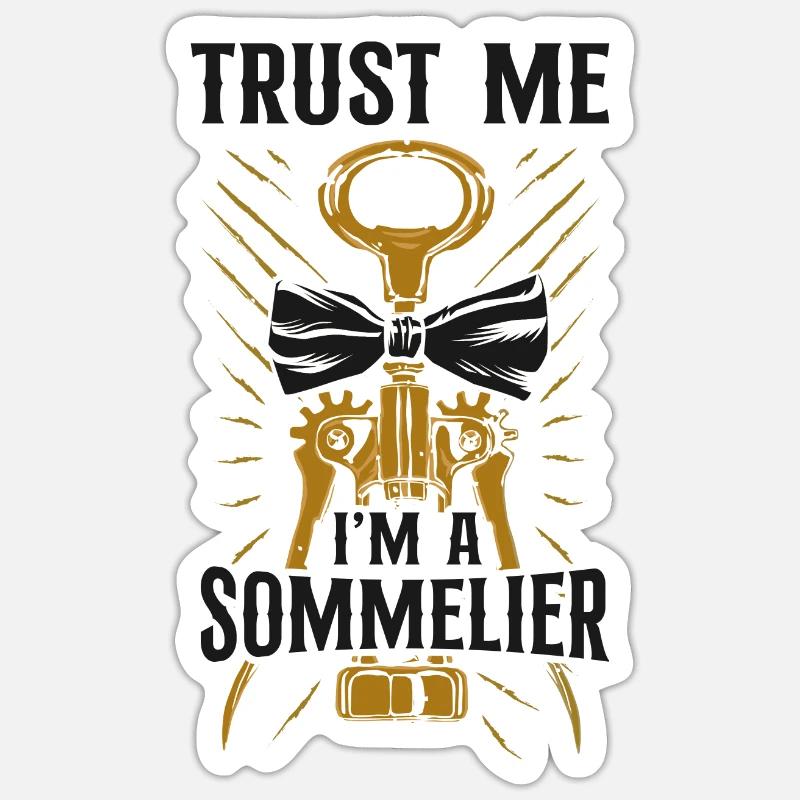 Sommelier Wine Drinking Tasting - Sticker Größe S (10 x 10 cm) - Mattweiß
