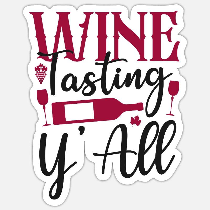Sommelier Wine Drinking Tasting - Sticker Größe S (10 x 10 cm) - Mattweiß
