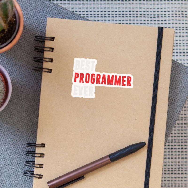 Best Programmer ever Funny Coder Quote Sticker size S (10 x 10 cm)