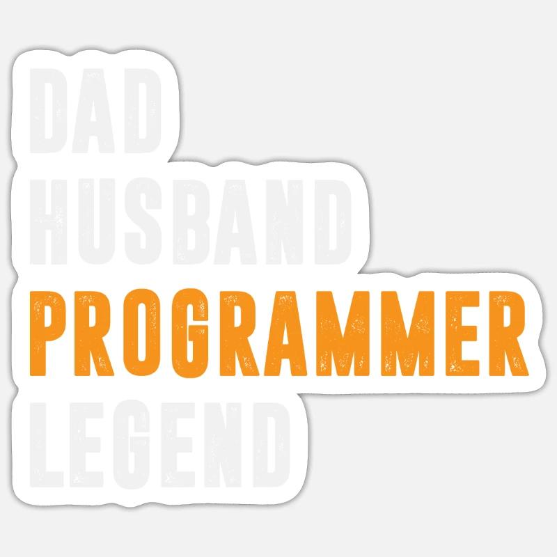 Dad Husband Programmer Legend Coder Coding Sticker Größe S (10 x 10 cm)