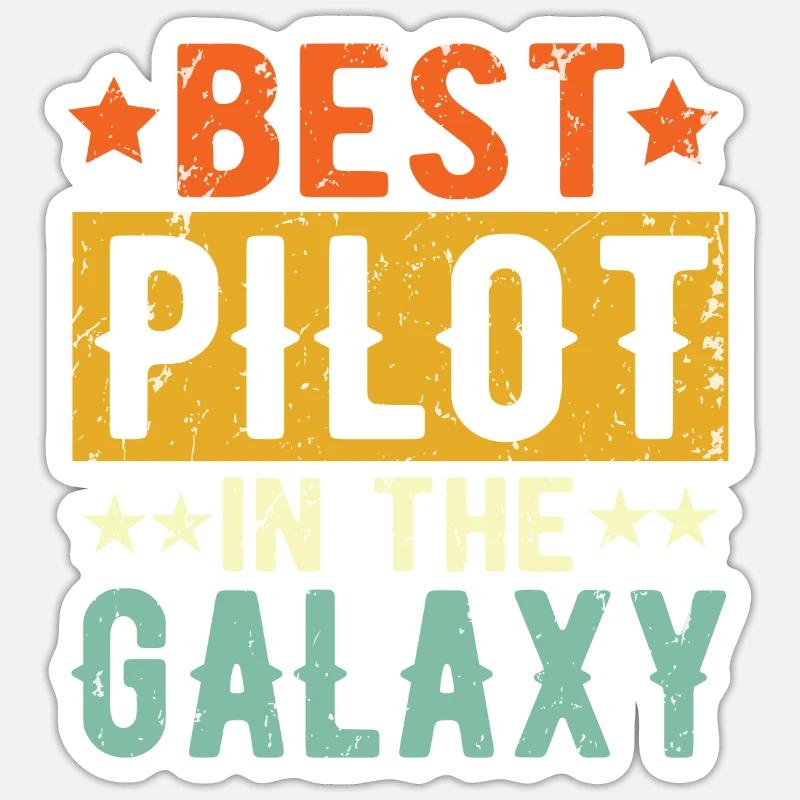 Best Pilot ever Pilot Geschenk - Sticker Größe S (10 x 10 cm) - Mattweiß