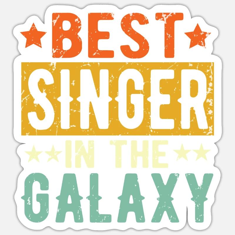 Best Sänger ever Sänger Geschenk - Sticker Größe S (10 x 10 cm) - Mattweiß