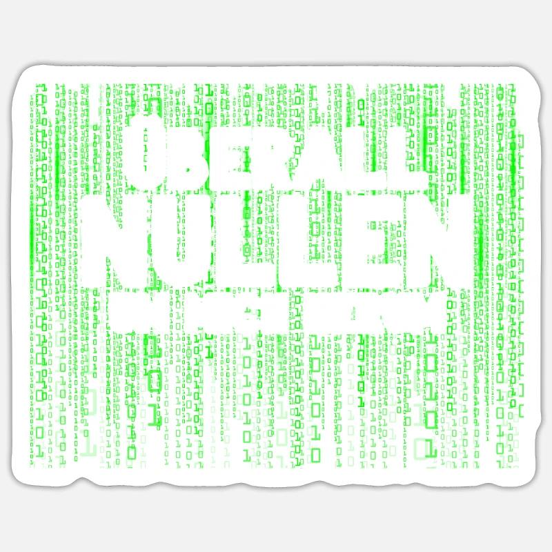 Überall Nullen Um Mich Herum Nerd Programmierer - Sticker Größe S (10 x 10 cm) - Mattweiß