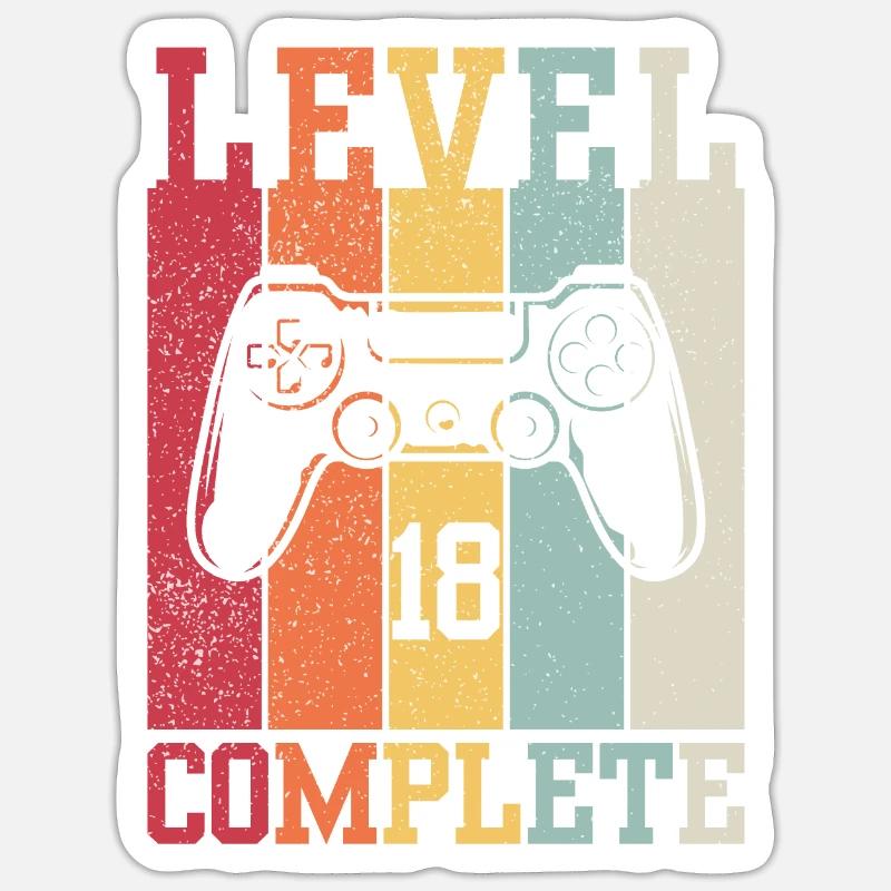 Level 18 Completed Sticker size S (10 x 10 cm)