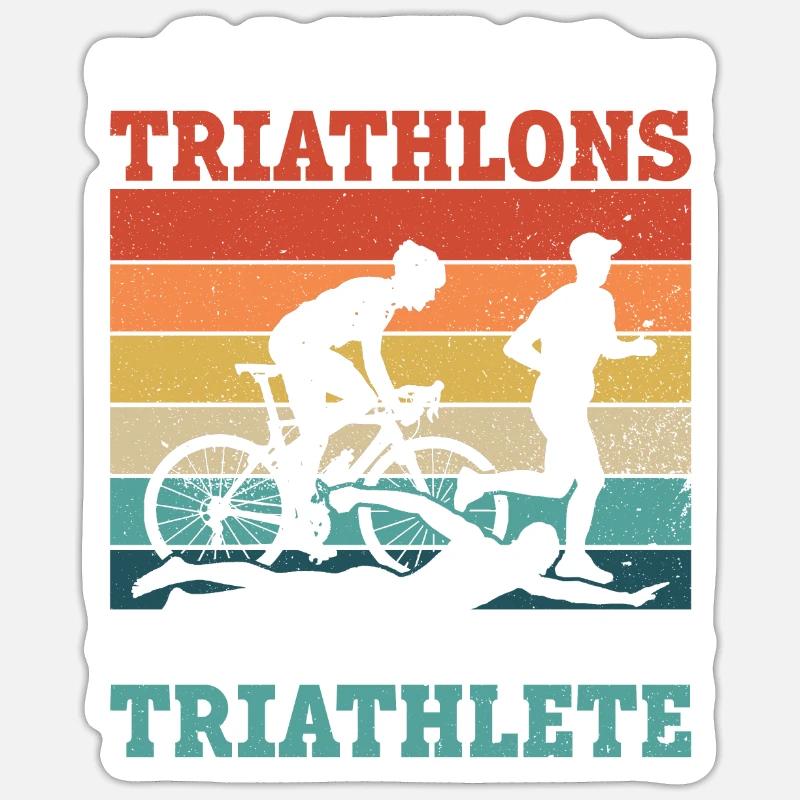 Triathlon Training Triathlete Gift - Sticker size S (10 x 10 cm) - white matte