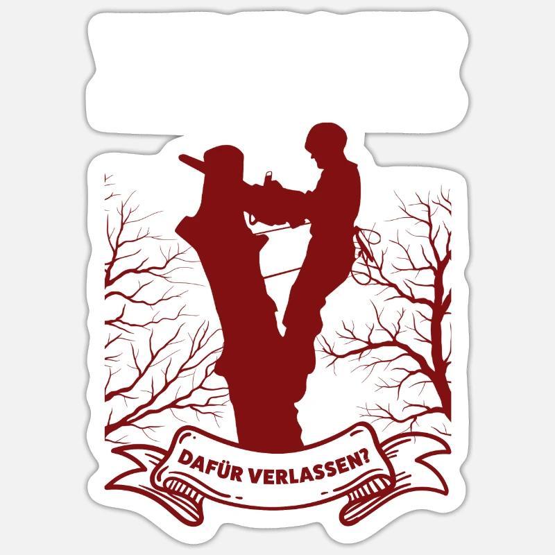 Baumkletterer Arborist Baumklettern Geschenk - Sticker Größe S (10 x 10 cm) - Mattweiß