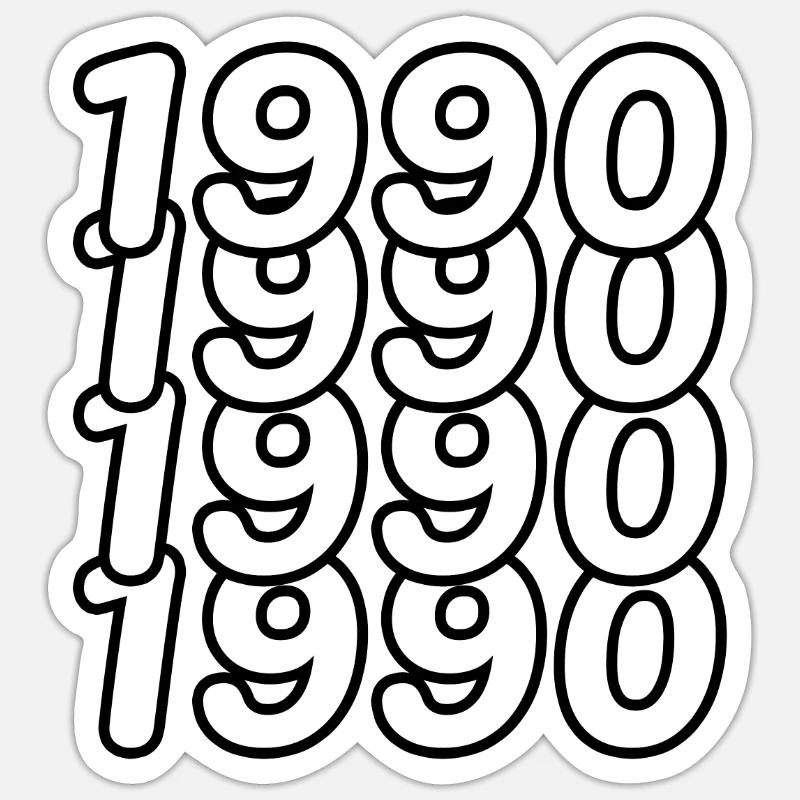 1990 - Sticker Größe S (10 x 10 cm) - Mattweiß