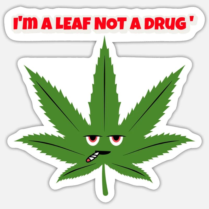 Weed leaf design - Sticker size S (10 x 10 cm) - white matte