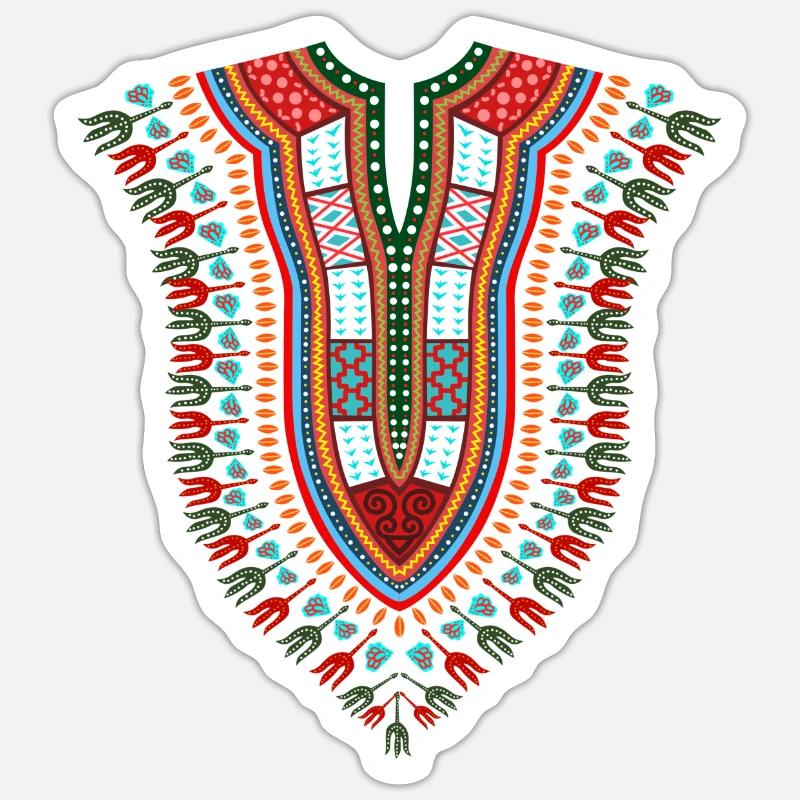 Dashiki Kost�m Juneteenth Halloween Dashiki Sticker Größe S (10 x 10 cm)