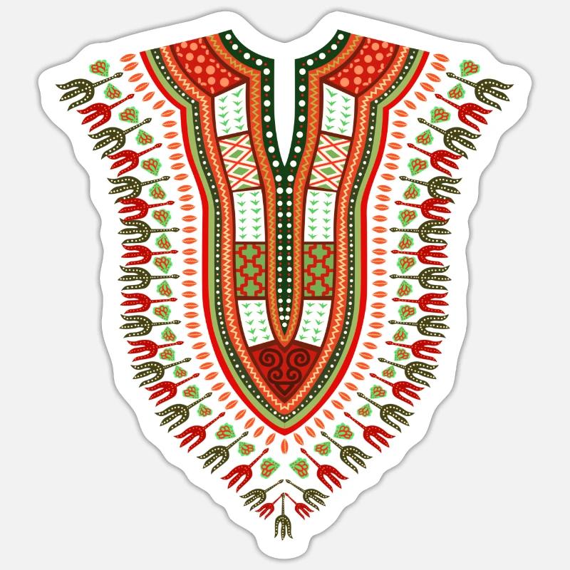 Dashiki Kost�m Juneteenth Halloween Dashiki Sticker Größe S (10 x 10 cm)