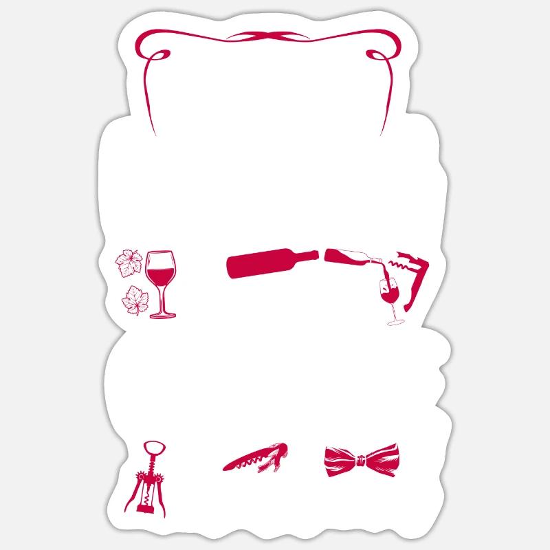 Sommelier Wine Drinking Tasting - Sticker Größe S (10 x 10 cm) - Mattweiß