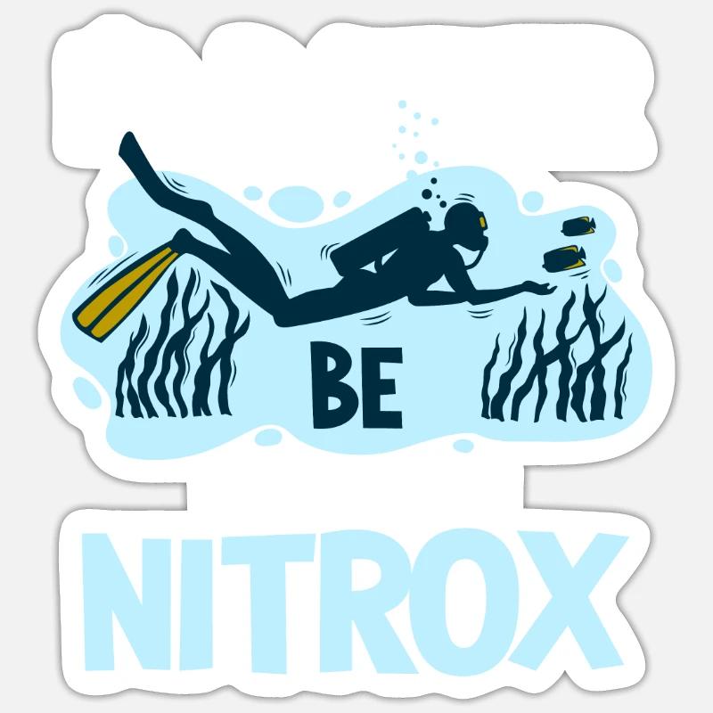 Je préfère respirer Nitrox Diving Divers Sticker taille S (10 x 10 cm)