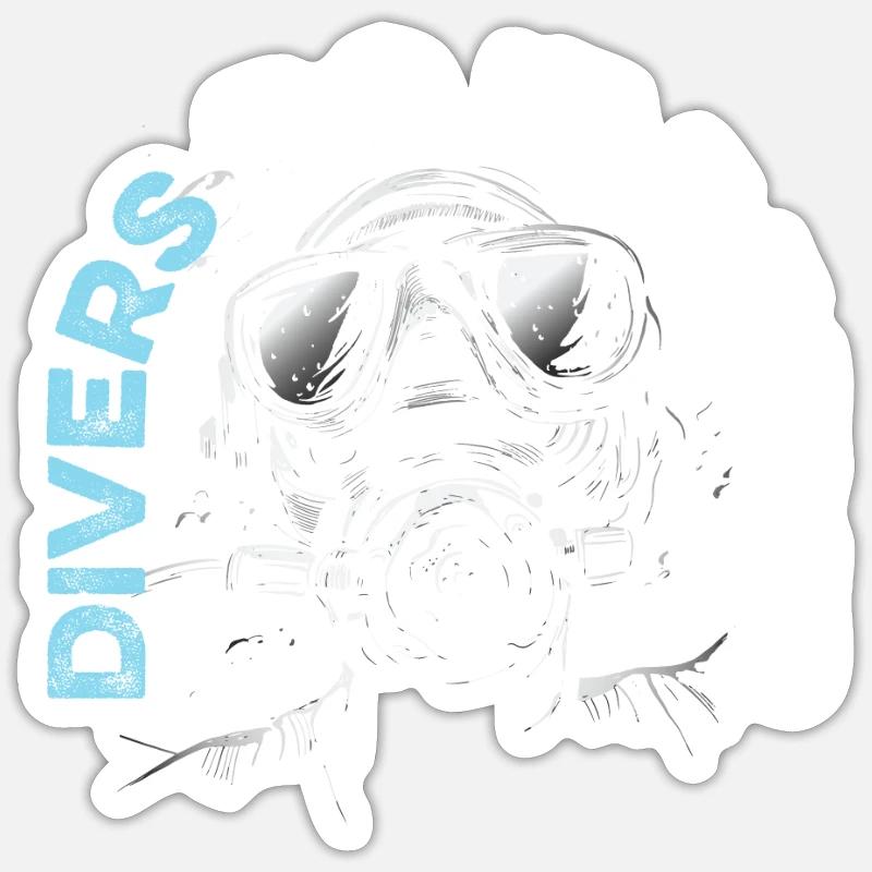Plongeur Do It Plongeurs de plongée plus profonde Sticker taille S (10 x 10 cm)