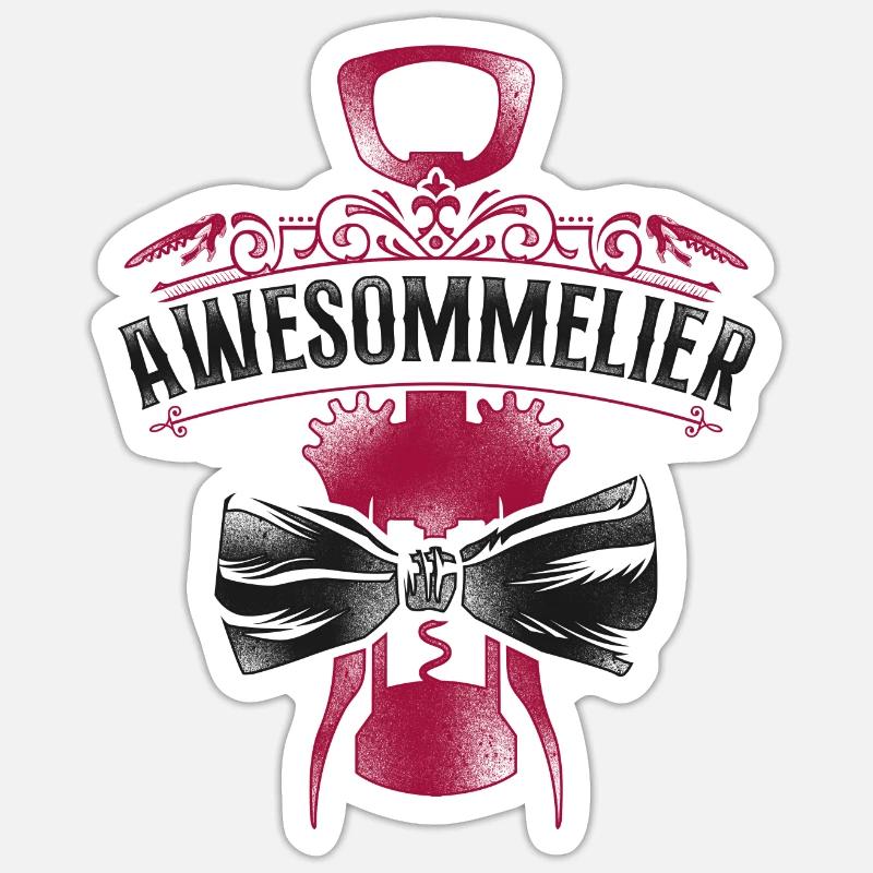 Sommelier Wine Drinking Tasting - Sticker Größe S (10 x 10 cm) - Mattweiß