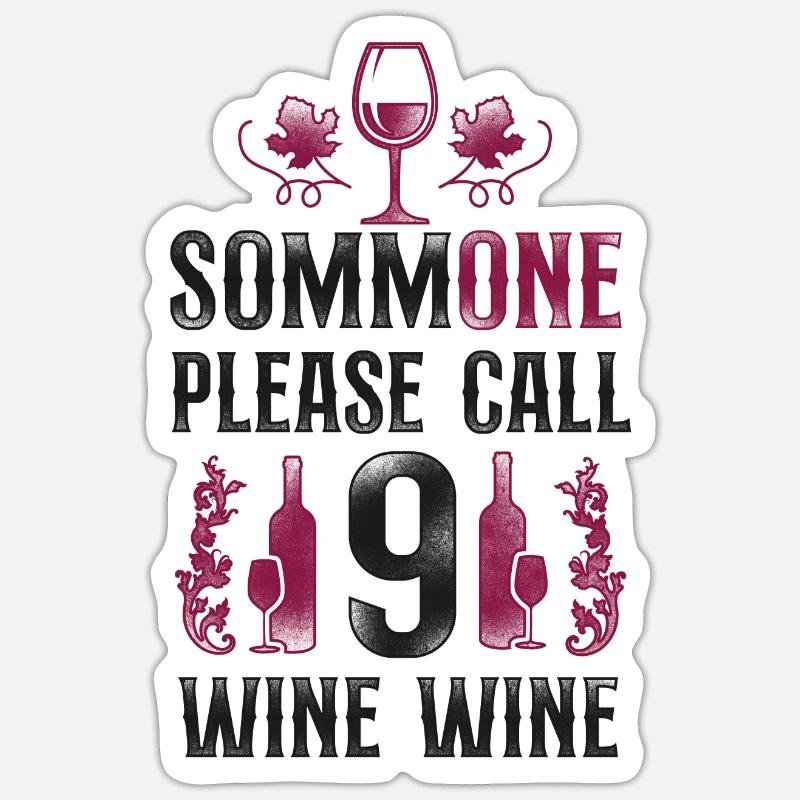 Sommelier Wine Drinking Tasting - Sticker Größe S (10 x 10 cm) - Mattweiß