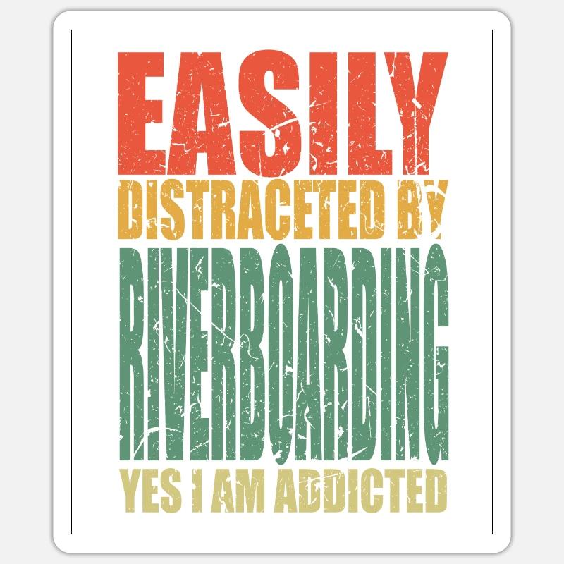 Riverboarding Spruch lustig - Sticker Größe S (10 x 10 cm) - Mattweiß
