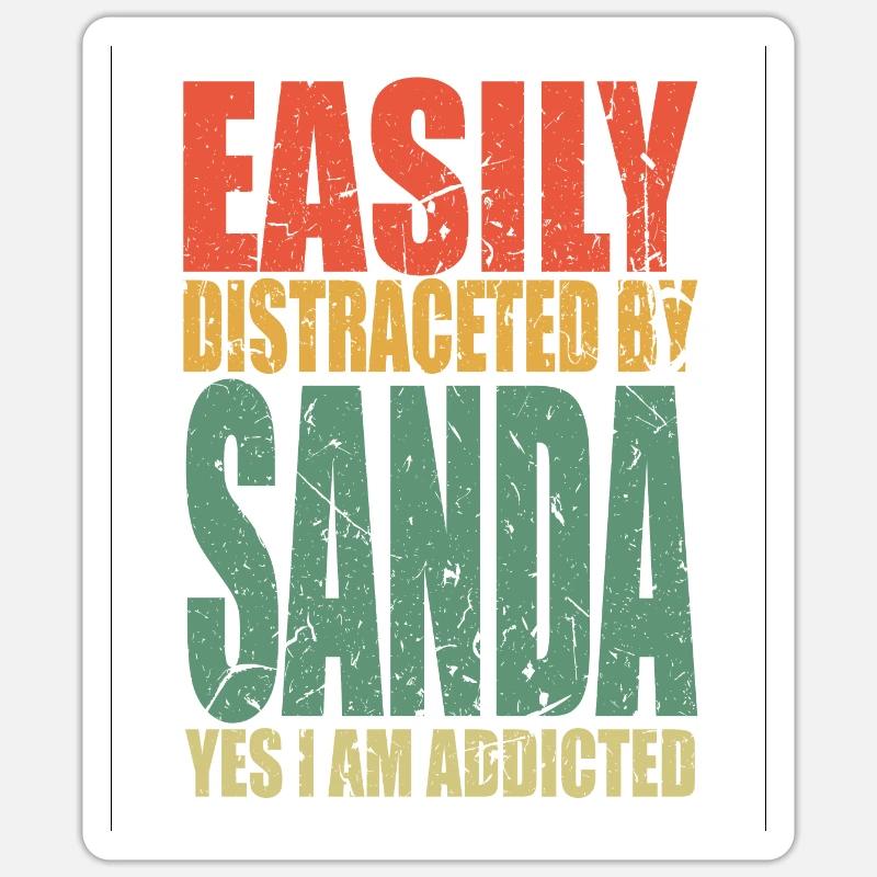 Sanda saying funny - Sticker size S (10 x 10 cm) - white matte