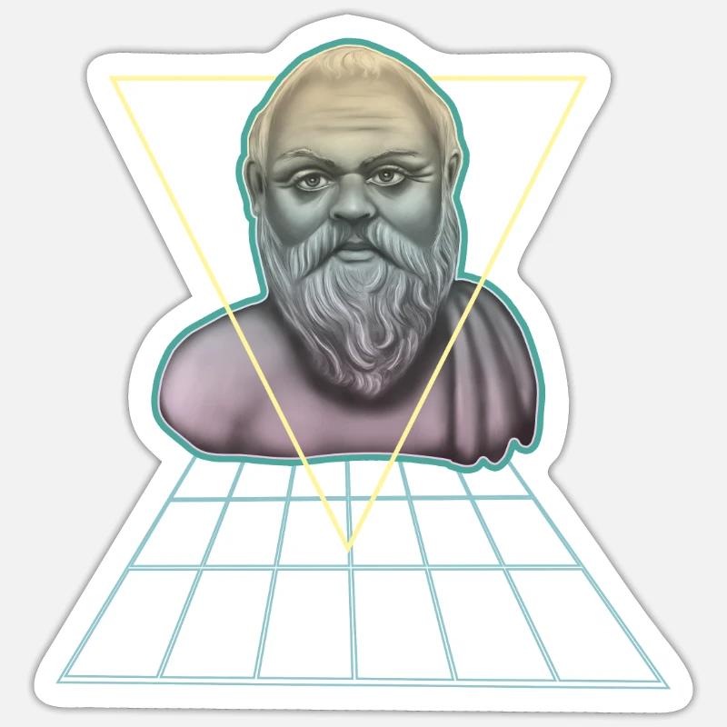 Socrates Greek Philosopher Modern - Sticker size S (10 x 10 cm) - white matte