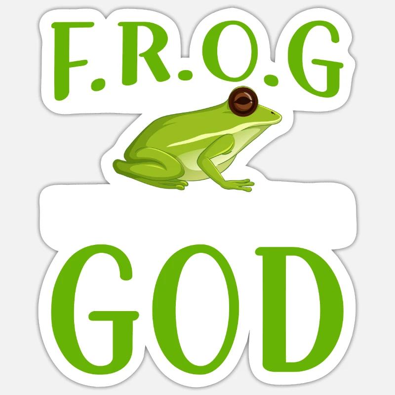 Comptez pleinement sur Dieu - Frog - Sticker taille S (10 x 10 cm) - blanc mat