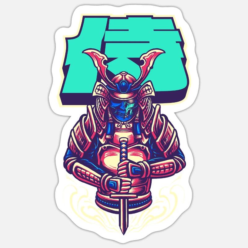 Cyborg Samurai Bushido Warrior Cyber Esthétique Sticker taille S (10 x 10 cm)