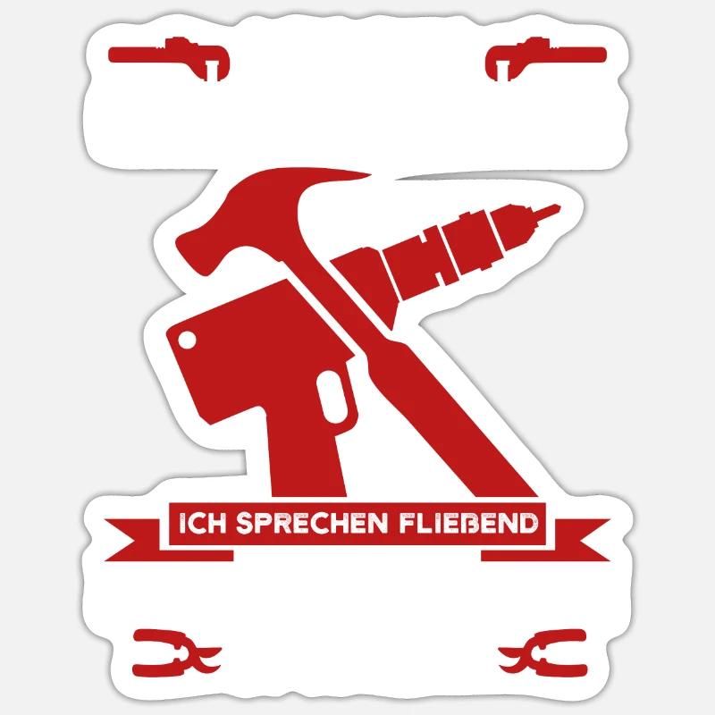 Dachdecker Beruf Dachdecken Geschenk - Sticker Größe S (10 x 10 cm) - Mattweiß