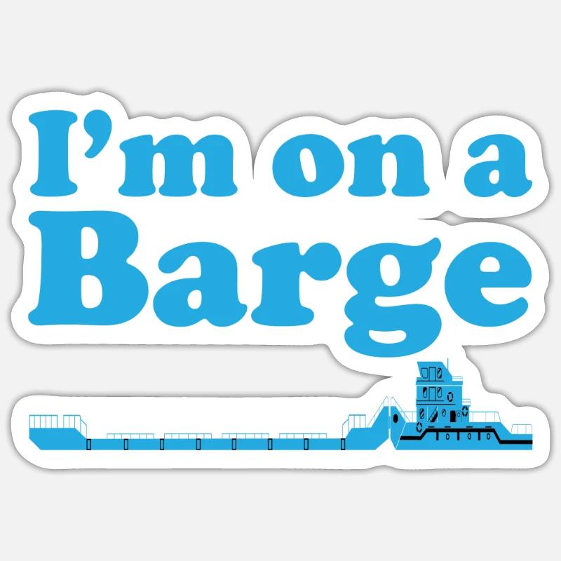 Schleppschiff Binnenschifffahrt - Sticker Größe S (10 x 10 cm) - Mattweiß