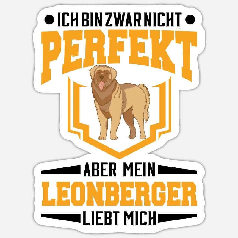 Leonberger Geschenk - Sticker Größe S (10 x 10 cm) - Mattweiß