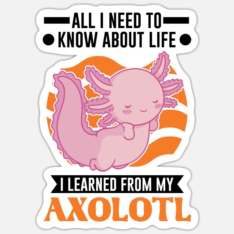 Axolotl Gift Tail Lurch - Sticker size S (10 x 10 cm) - white matte