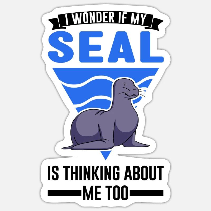 Robbe Geschenk Seal Seelöwe - Sticker Größe S (10 x 10 cm) - Mattweiß